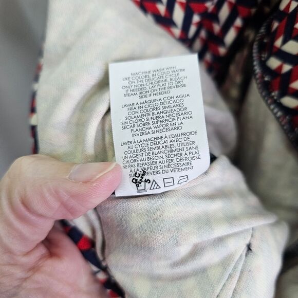 CAbi Red and Blue Kelly Geometric Print Wide Leg Jersey Knit Pant Size Small - Picture 7 of 12